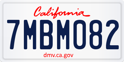 CA license plate 7MBM082