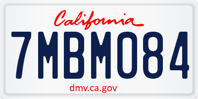 CA license plate 7MBM084