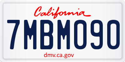 CA license plate 7MBM090
