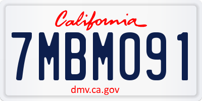 CA license plate 7MBM091
