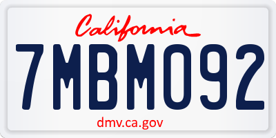 CA license plate 7MBM092