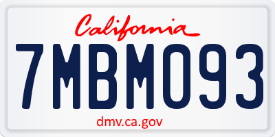 CA license plate 7MBM093