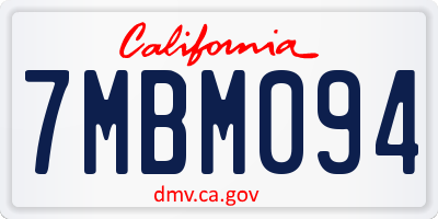 CA license plate 7MBM094