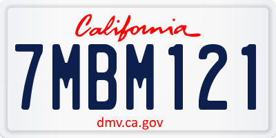 CA license plate 7MBM121