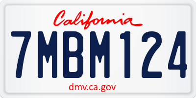 CA license plate 7MBM124