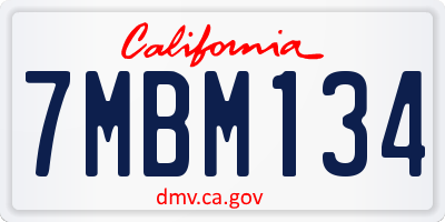 CA license plate 7MBM134