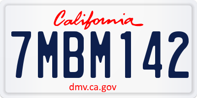 CA license plate 7MBM142