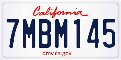 CA license plate 7MBM145