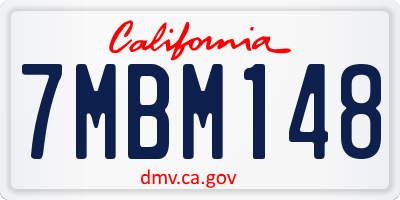 CA license plate 7MBM148