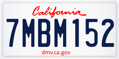 CA license plate 7MBM152
