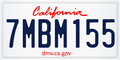 CA license plate 7MBM155