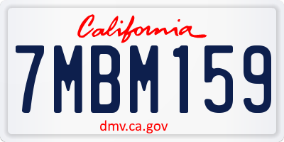 CA license plate 7MBM159