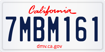 CA license plate 7MBM161