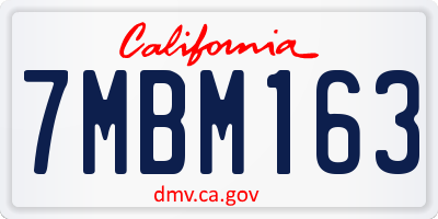 CA license plate 7MBM163