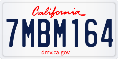 CA license plate 7MBM164