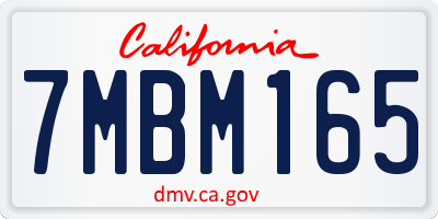 CA license plate 7MBM165