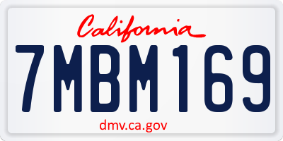 CA license plate 7MBM169