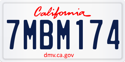 CA license plate 7MBM174