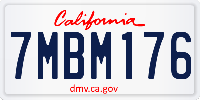 CA license plate 7MBM176
