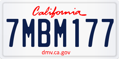 CA license plate 7MBM177