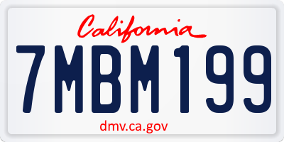 CA license plate 7MBM199