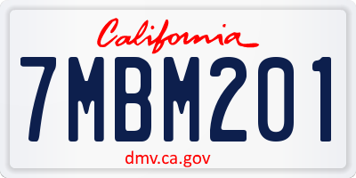 CA license plate 7MBM201