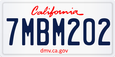 CA license plate 7MBM202