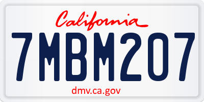 CA license plate 7MBM207