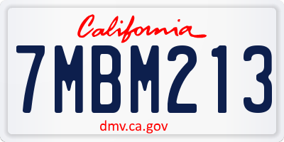 CA license plate 7MBM213