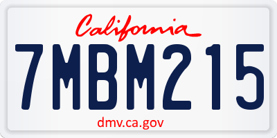 CA license plate 7MBM215