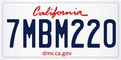 CA license plate 7MBM220