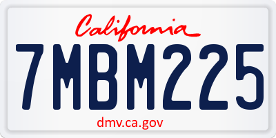 CA license plate 7MBM225