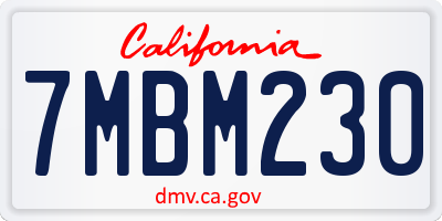 CA license plate 7MBM230