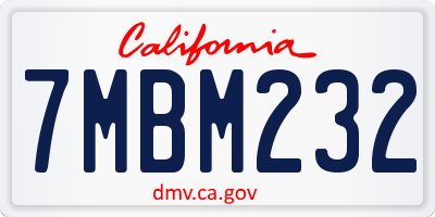 CA license plate 7MBM232