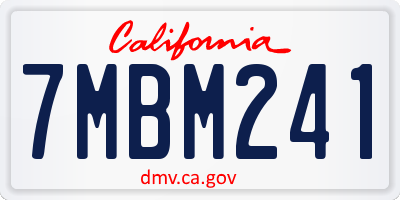 CA license plate 7MBM241