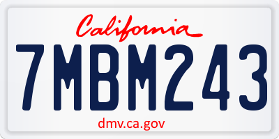 CA license plate 7MBM243