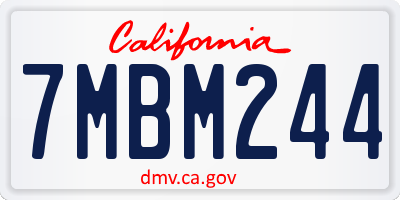CA license plate 7MBM244