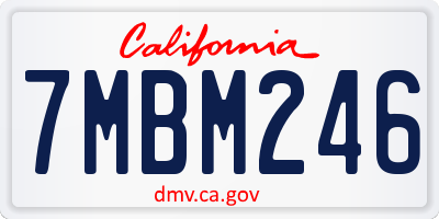 CA license plate 7MBM246