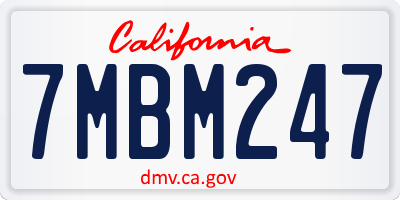 CA license plate 7MBM247