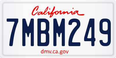 CA license plate 7MBM249