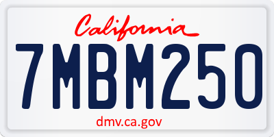 CA license plate 7MBM250