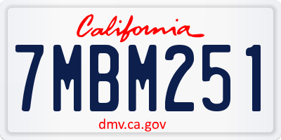 CA license plate 7MBM251