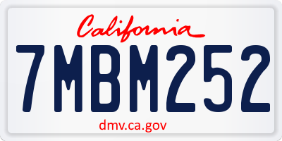 CA license plate 7MBM252