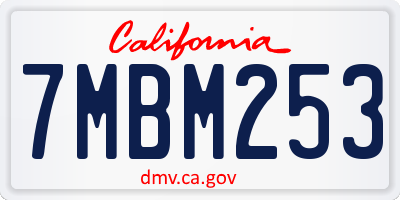 CA license plate 7MBM253