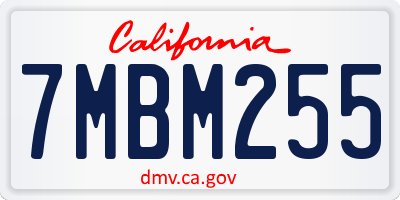CA license plate 7MBM255