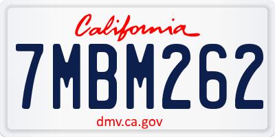 CA license plate 7MBM262