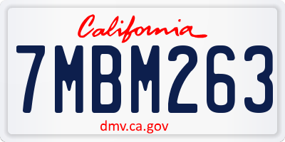 CA license plate 7MBM263