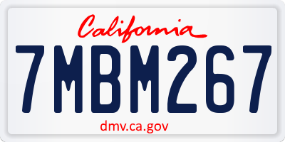 CA license plate 7MBM267