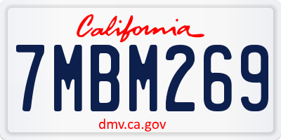CA license plate 7MBM269
