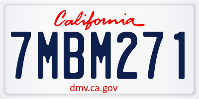 CA license plate 7MBM271